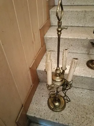 Lámpara vintage latón 4 velas