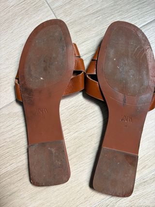 Sandalias Planas Zara Marrones