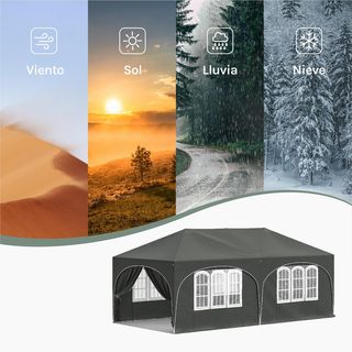 CARPAS 6X3 PLEGABLES GRIS CON LATERALES-NUEVAS