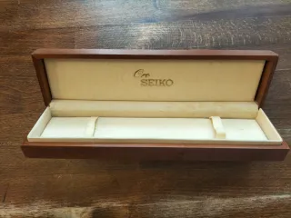Scatola porta orologio Seiko vintage in legno