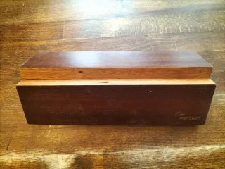Scatola porta orologio Seiko vintage in legno