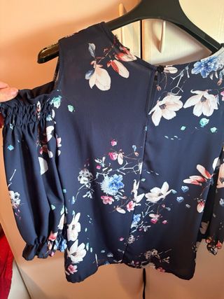 Blusa blu fantasia maniche 3/4