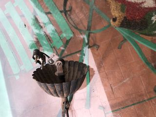 Lampadario in ferro battuto vintage