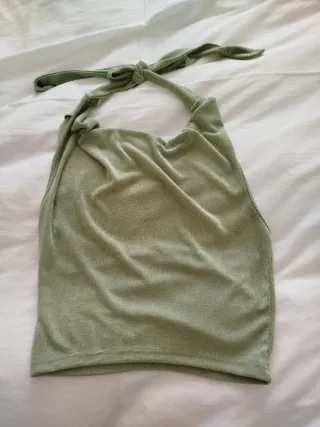 Top verde escotado vintage