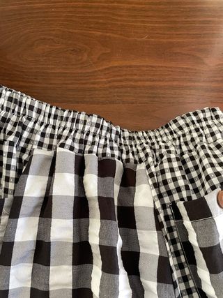 Falda y blusa patchwork cuadros blanco y negro