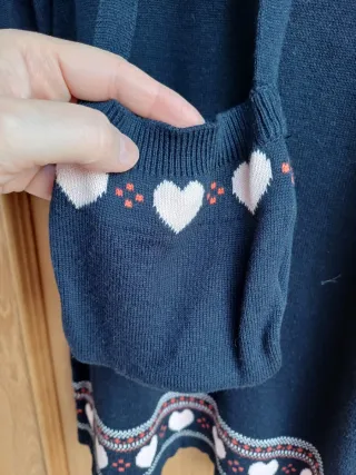 Vestido de punto niña con bolso