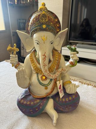 Estatua Figura Ganesha Grande 43cm Resina de alta