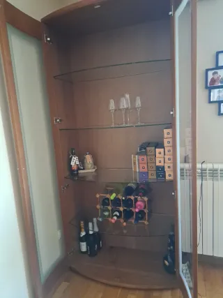 Vitrina de madera y cristal