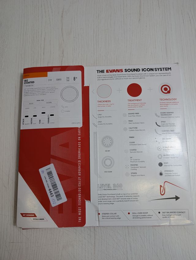 Parche Bateria Evans HD Dry Recubierto B08HDD