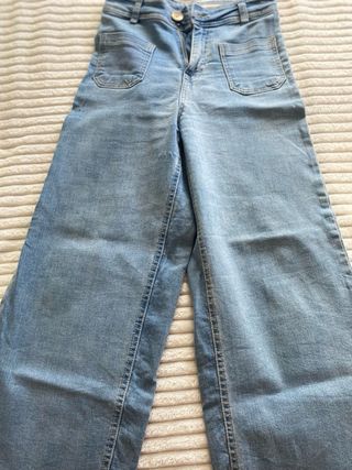 Pantalones culotte vaqueros azul claro