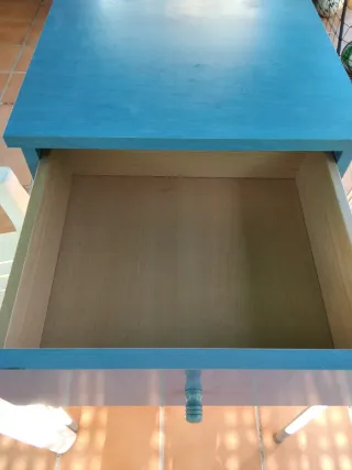 Cómoda y mesita de noche azul