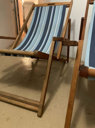 2 Sillas de Madera Plegables Rayas