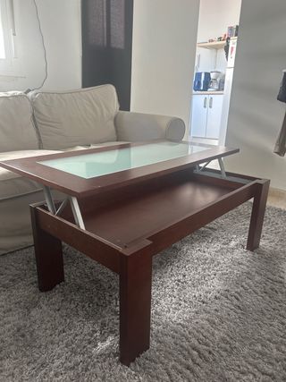 Mesa de centro madera y cristal