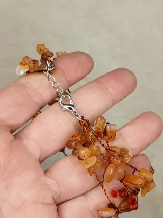 Pulsera de cornalina naranja y roja nueva