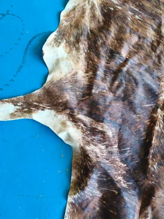 Alfombra Piel Vaca Beige y Marrón