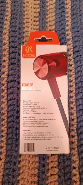 Auriculares KTS F-08 Rojo y Negro