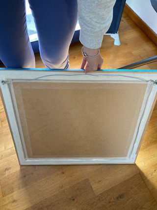 Espejo Marco Madera Turquesa