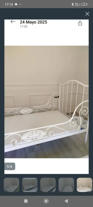 Cama antigua forja blanca