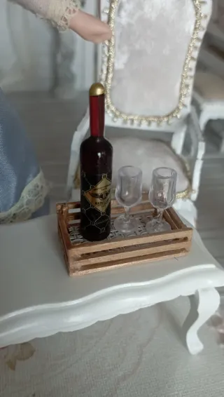 Set Vino e Vassoio Miniatura 1:12