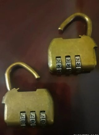 2 Lucchetti Combinazione 3 cifre in bronzo massicc