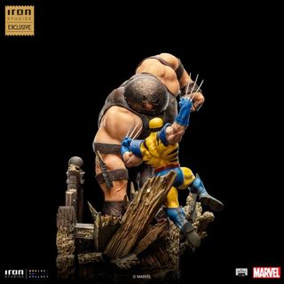 Resina  X-Men Wolverine vs Juggernaut Iron Studios