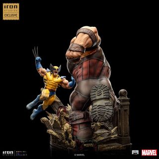 Resina  X-Men Wolverine vs Juggernaut Iron Studios