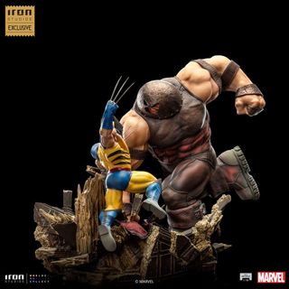 Resina  X-Men Wolverine vs Juggernaut Iron Studios