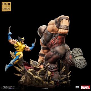 Resina  X-Men Wolverine vs Juggernaut Iron Studios