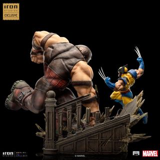 Resina  X-Men Wolverine vs Juggernaut Iron Studios