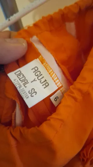 Traje de Flamenca Naranja y Blanco T- 3/4