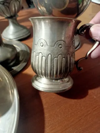 Set Oggetti in Metallo Argentato