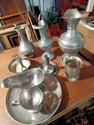 Set Oggetti in Metallo Argentato