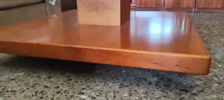 Mesa de centro cristal y madera