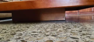 Mesa de centro cristal y madera