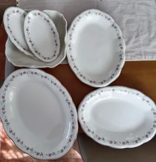 Fuentes y ensaladera porcelana floral