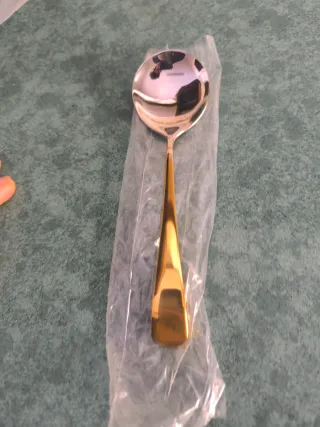 Cucharas de café de acero inoxidable (dorado/multi