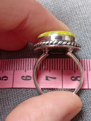 Anillo Plata Piedra Natural Verde Ovalada