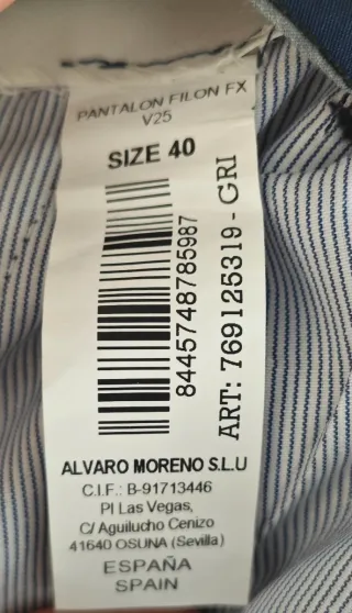 Pantalón de vestir Álvaro Moreno gris Talla 40