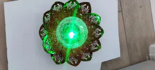 Lámpara Solar Metal Lotus LED Colores NUEVA
