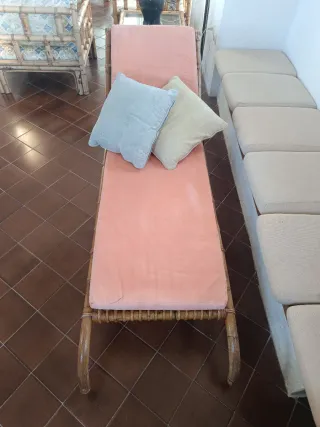 Tumbona caña bambú natural vintage jardín