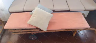 Tumbona caña bambú natural vintage jardín