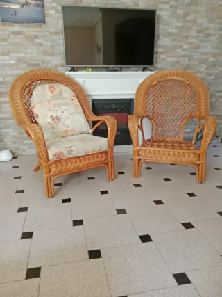 Sillones de bambú y ratán