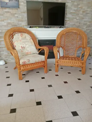 Sillones de bambú y ratán