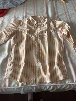 Camisa Caramelo Rayas Naranja y Amarillo Hombre