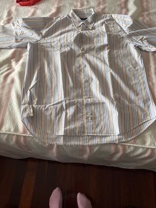 Camisa Burberry Rayas Azul y Marrón