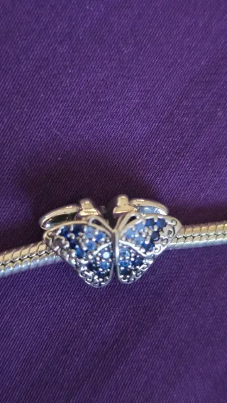 Charm Mariposa Azul Plata de Ley S925