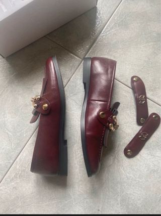 Mocassini donna Miriade rossi con fibbia