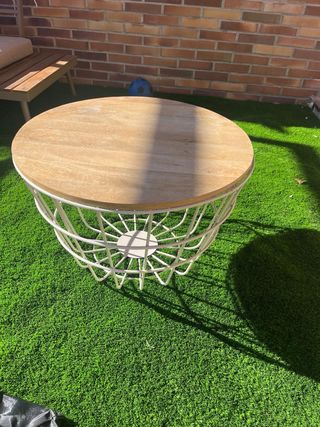 Mesa redonda madera y metal Sklum