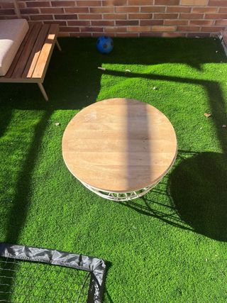 Mesa redonda madera y metal Sklum