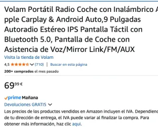 Pantalla CarPlay para coche